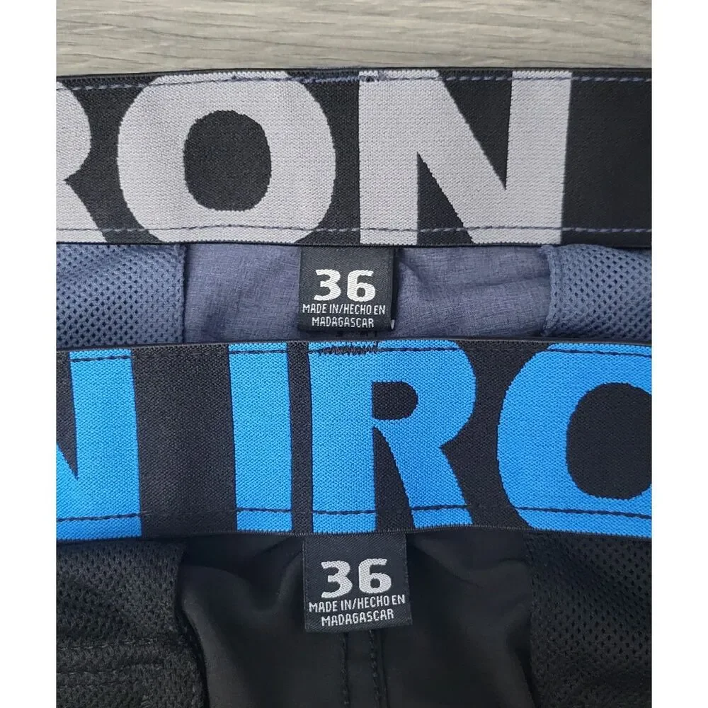 Iron Co Mens Set of 2 Cargo Shorts Utility Pockets Outdoor Casual Black Blue 36